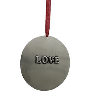 Ornement de Noël suspendu en métal de forme ronde pour la décoration d'arbre de Noël Ornement mural fini argent - Product Image 1