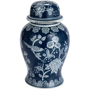 Highest Quality Aluminum Metal Round Shape Blue and White Enamel Color Decorative <b>Ginger</b> <b>Jar</b> Best Seller Unique Product - Product Image 2