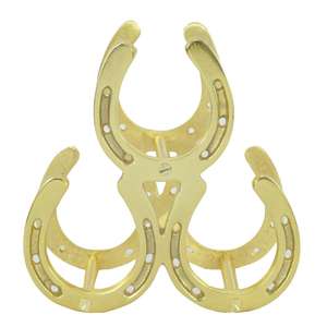 Soportes y Estantes Decorativos de Metal, Estilo Herradura, para 3 Botellas, Acabado Dorado - Product Image 2