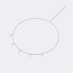 0.95 CTW Pear Prong-Set Dangler Diamond Station <b>Necklace</b> - Product Image 5