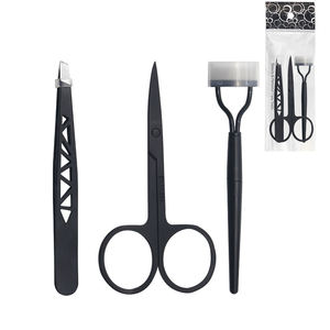 Kit de Recorte de Cejas Negro: Tijeras, Peine, Cuchilla, Pinzas y Cepillo para Pestañas - Product Image 5