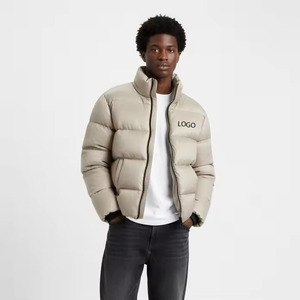 Manufacturer Custom Logo Men's Winter Puffer Jacket Waterproof Windproof Padded Duck Down <b>Coat</b> Oversized Bubble Parka - Product Image 1