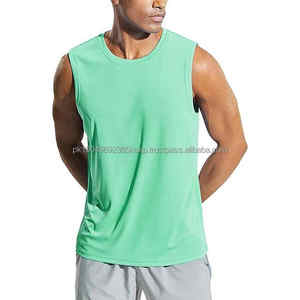 Débardeurs de sport en tissu respirant à séchage rapide, débardeurs de sport unis, débardeurs décontractés, prix de gros personnalisé, prix d'usine, débardeur pour homme - Product Image 1