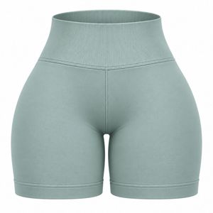 Shorts de sport vert menthe pour femme, taille haute, extensibles, pour fitness, course, yoga, entraînement, vêtements de sport, tenue d'entraînement - Product Image 1