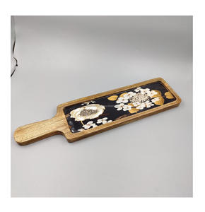 จานไม้ดีไซน์เนอร์ทำด้วยมือถาดเสิร์ฟสีเคลือบเคลือบเงาสุดหรู100ชิ้น - Product Image 6