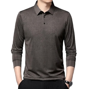 Nueva camisa de manga larga informal de negocios para hombres, camisa Polo de Color sólido, Top versátil cómodo transpirable a la moda - Product Image 3