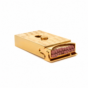 Luxury Premium Gold Metal Match Box Holder Decorative Sliding Match Case Elegant Home Decor Accessory Premium Refillable Design - Product Image 1