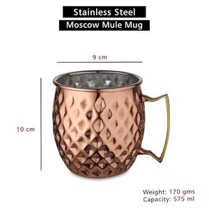 Taza de cobre martillado tradicional para Moscow Mule, bebidas y cócteles, de fabricante y proveedor indio. - Product Image 3