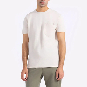 Men's <b>Light</b> Gray Short Sleeve T-Shirt O-Neck Regular Fit Cotton Jersey Casual Pocket Front - Product Image 3