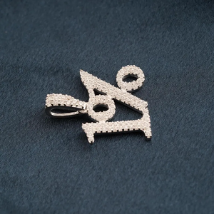 <b>Mens</b> 925 <b>Silver</b> Moissanite Number Pendant Iced Out Custom Year Charm Luxury Statement Jewellery Gift - Product Image 2