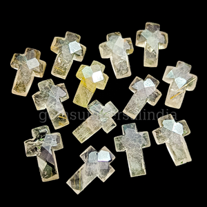 ลูกปัดพลอยรูไทล์สีทองทรงกากบาทเจียระไน ขนาด 15x10 มม. ลูกปัดพลอยรูไทล์แบบหลวมสำหรับทำเครื่องประดับ ราคาขายส่งจำนวนมาก - Product Image 5