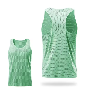 <b>Mens</b> Running <b>Singlets</b> Solid Breathable Holes Vest Quick Dry tank Tops Light Weight Seamless Sports Active Gym <b>Singlet</b> - Product Image 4