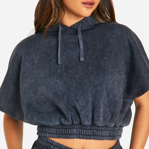 Ensemble sweat-shirt à capuche gris foncé pour femmes, avec cordon de serrage, taille élastique et poches latérales, coupe ample décontractée, vêtements de printemps - Product Image 6