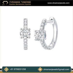 Luxury 925 Sterling <b>Silver</b> Gold Plated Mini <b>Hoop</b> <b>Earrings</b> Women High Quality Custom Lab Grown Diamond Engagement Party Weddings - Product Image 3