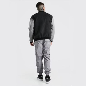 OEM Custom Men's College Varsity Wool Letterman Coats High Street Stand Collar Patchwork Wholesale Winter <b>Accessory</b> Cheap Prices - Product Image 5