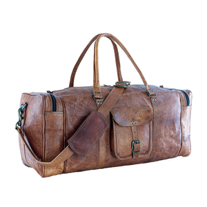 Sac de voyage en cuir véritable avec poignées robustes et sangle réglable, idéal pour un usage quotidien ou pour les voyages. - Product Image 3