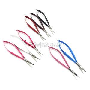 8 Tijeras de Acero Inoxidable con Recubrimiento en Polvo de 8 Colores Diferentes, Tijeras de Bordado con Resorte, Extra Afiladas, Rectas Rusas - Product Image 6