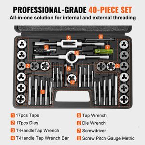 Set di 40 Pezzi di Maschi e Filiere Metrici da M3 a M12 in Acciaio per Cuscinetti HSS e Cobalto - Strumento Essenziale per Filettatura - Product Image 4
