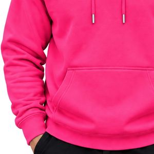 เสื้อฮู้ดดี้สีชมพูสดใสสำหรับผู้ชาย แขนยาว สวมใส่สบาย สไตล์ลำลอง รับสกรีนโลโก้ เสื้อผ้าสตรีทแวร์ เสื้อผ้ากีฬา ผลิตโดย Shoukat Apparel - Product Image 2