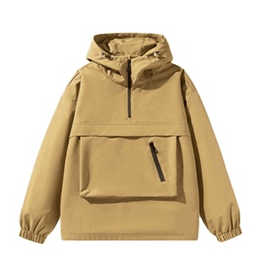 2025 nouveauté sweat à capuche pour hommes de haute qualité haut de gamme 100% coton quart fermeture éclair ourlet incurvé sweat à capuche avec poche - Product Image 2