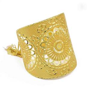 Wholesale 14K 18K 24K Dye Gold Plated Intricate Filigree Or Cut-Out Floral Pattern Cuff Kada, <b>Fashion</b> Kada, Adjustable Cuff Kada - Product Image 2