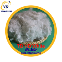 100% Polyester 7D HD Fibre creuse blanche sèche recyclable ignifuge Matériau de rembourrage Vietnam Vikohasan pour jouets, oreillers, canapés