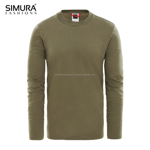 T-shirt à manches longues personnalisé pour homme SIMURA, col rond, couleur unie, vêtement décontracté, anti-rides, prix compétitif, Bangladesh - Product Image 1