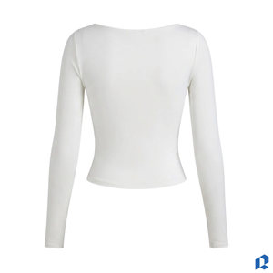 Women Long Sleeve Square Neck Ruched 2 Piece Shorts <b>Set</b> Solid Color Knitted Breathable <b>Sexy</b> Club Wear All Seasons Skinny Fit - Product Image 5
