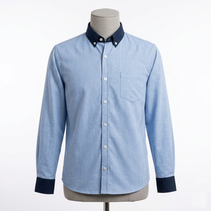 Camisas Personalizadas para Hombre al por Mayor, Manga Larga, Cuello en Contraste, Botones, Camisa Casual, Tela Twill, Ecológica, Tallas Grandes, Transpirable - Product Image 5