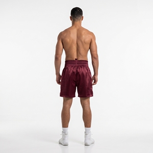 Shorts de boxe Dumela International Maroon avec logo pour l'entraînement MMA, toutes saisons, confortables, en polyester, coupe ajustée - Product Image 4
