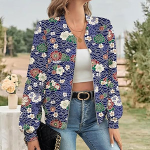 Custom High Quality <b>Womens</b> Sheep Skin Woven Bomber <b>Jackets</b> Long Sleeve Stylish Outerwear for Fashionable Everyday Wear - Product Image 4