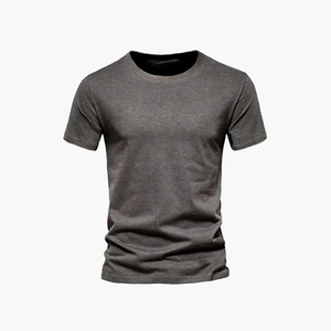 เสื้อยืดคอกลมแขนสั้นสีแดงเบอร์กันดีสำหรับผู้ชาย ทรงปกติ สไตล์ลำลอง สีพื้น ผ้าถัก ดีไซน์เรียบง่าย เสื้อยืดคอกลมแขนสั้นสีแดงเบอร์กันดีสำหรับผู้ชาย - Product Image 6