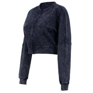 HAMIO SPORTS Conjunto Deportivo Unisex de Dos Piezas con Capucha, Color Gris Hielo, Lavado Ácido, Tallas Grandes, Ribete Blanco en Contraste, Elástico en Cuatro Direcciones, Secado Rápido - Product Image 4