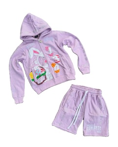 Ensemble de sweat à capuche en coton épais avec logo imprimé DTG personnalisé de haute qualité pour hommes Style de rue survêtement 2 pièces ensemble de vêtements d'extérieur pour hommes - Product Image 4