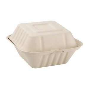 Boîte alimentaire en canne à sucre de haute qualité, format 6x6 pouces, emballage durable pour hamburgers et repas, conteneur pour les fournisseurs de services alimentaires - Product Image 1