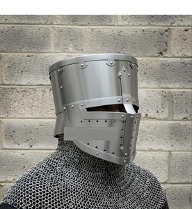 Casque médiéval en acier à calotte plate, style Chevalier du Moyen Âge, Croisé, SCA, Cosplay, Cadeau, Gaufré, Antique - Product Image 4