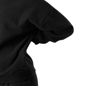 Sweat-shirt à col rond noir pour femme, manches longues, en molleton, décontracté, pour la gym, l'entraînement, vêtements de sport, doux et confortable - Product Image 4