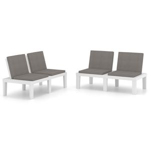 Ensemble de 2 bancs de patio blancs, bancs de salon pour l'extérieur - Product Image 2