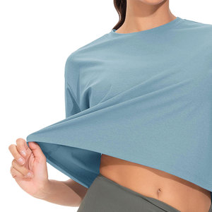 Fournisseur d'usine – T-shirt court pour femme, vente en gros, prix abordable, tissu de haute qualité, anti-humidité, léger, grande taille, coupe ample - Product Image 4