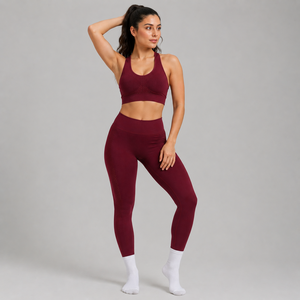 Soutien-gorge de sport sans coutures, tissu extensible et respirant, évacuation de la transpiration, confort optimal, idéal pour la gym, le fitness, le yoga, les vêtements de sport, l'entraînement, tendance - Product Image 1