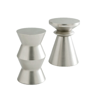 Solid Aluminum Metal Coffee <b>Table</b> Hand-Carved Conical Pedestal Base Gold Color <b>Adjustable</b> <b>Height</b> Living Room Furniture - Product Image 5