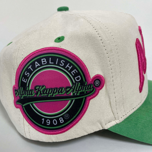 Gorra Trucker Blanca y Verde con Bordado Rosa, Ajustable con Cierre a Presión, Visera Curva, Estilo Casual, Moda Femenina - Product Image 3