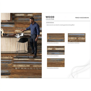 Carreaux de porcelaine Vistaar Beige Wood 60x120cm, céramique 600x1200mm, antidérapants, vitrifiés, texture indienne. - Product Image 4