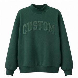Sudadera de cuello alto personalizada de alta calidad para mujer con hombros caídos, corte relajado, conjunto de dos piezas a la moda. - Product Image 1