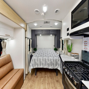 Expandable Camper Travel <b>Trailer</b> Offering Extra Living Space Sleeping Area Kitchen - Product Image 5