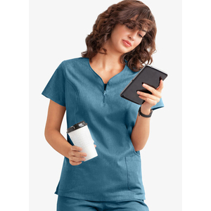Uniforme de Hospital para Mujer, Cuello en V, Manga Corta, Ropa de Trabajo para Quirófano, Doctora, Enfermera, Ropa Médica - Product Image 4