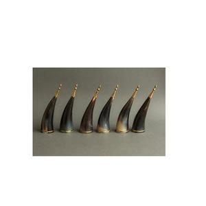 Corne à boire Viking Buffalo faite à la main en laiton naturel poli, mug à bière ou hydromel, bord doré, forme cloche, vintage, vente en gros, export - Product Image 4