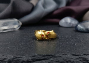DIVYORO แหวนชุบทอง 22k ลายใบไม้คลาสสิกสำหรับผู้หญิง - Product Image 2