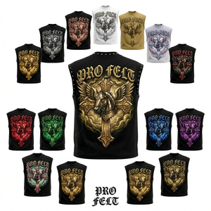 Débardeur en coton et polyester grande taille, imprimé, sur mesure, sans manches, style streetwear décontracté, col rond, en tissu French Terry pour l'été - Product Image 1