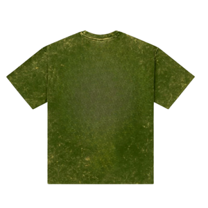 T-shirt personnalisé pour homme, vintage, délavé à l'acide, 100% coton, épais, coupe oversize, manches courtes, uni, vert délavé, style rétro - Product Image 4